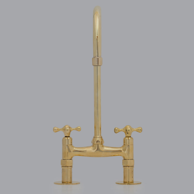 Brass Bridge Faucet - Antique Brass Kitchen Faucet