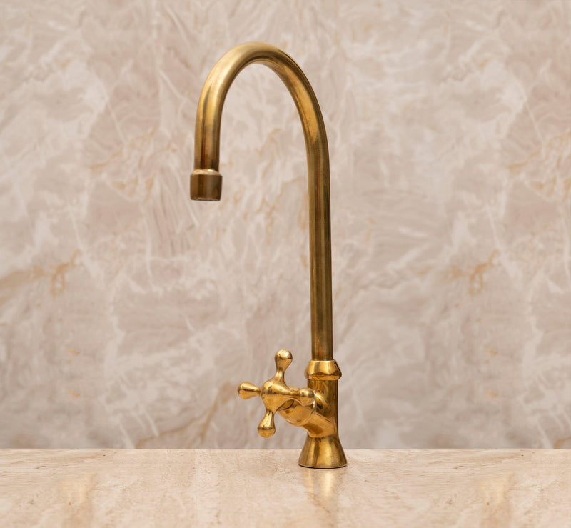 Single Handle Brass Gooseneck Faucet