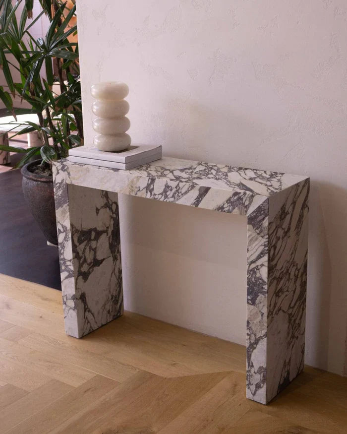 Calacatta Viola Marble Rectangular Console Polished (W)12" (L)40" (H)30"