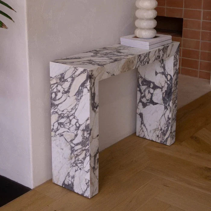 Calacatta Viola Marble Rectangular Console Polished (W)12" (L)40" (H)30"