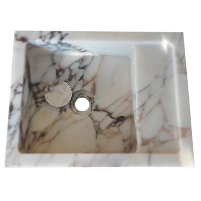 Calacatta Viola Marble Wall-mount Bathroom Sink (W)14" (L)18" (H)5"