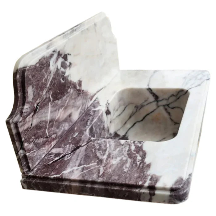 Calacatta Viola Marble Wall-mount Bathroom Sink with 10" Backsplash (W)16" (L)30" (H)8"