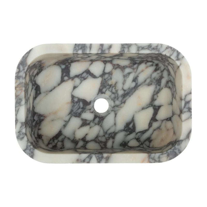 Calacatta Viola Marble Natural Stone Rectangular Sink (W)12" (L)18" (H)6"