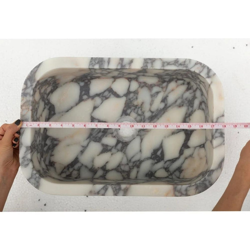 Calacatta Viola Marble Natural Stone Rectangular Sink (W)12" (L)18" (H)6"