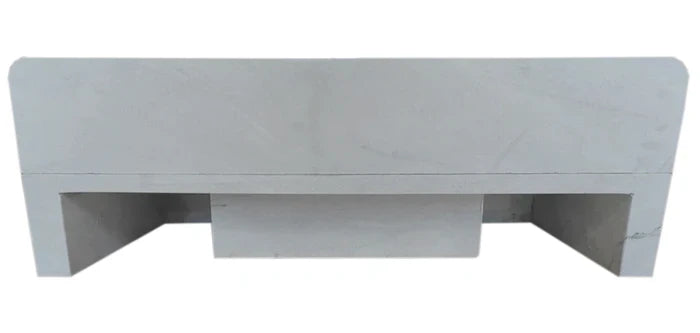 Carrara White Marble Wall-mount Bathroom Sink with Backsplash (W)18" (L)36" (H)6"