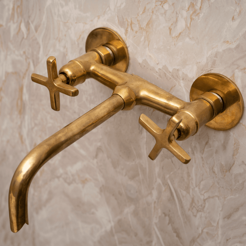 Unlacquered Brass Bathroom Tub Filler Faucet