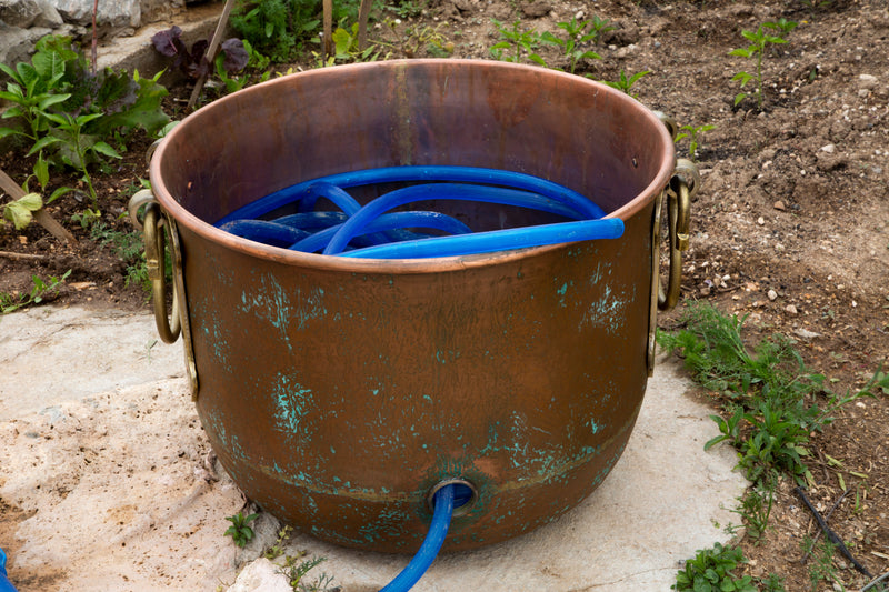 Decorative Copper Garden Hose Pot