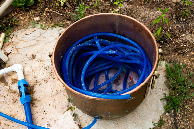 Decorative Copper Garden Hose Pot