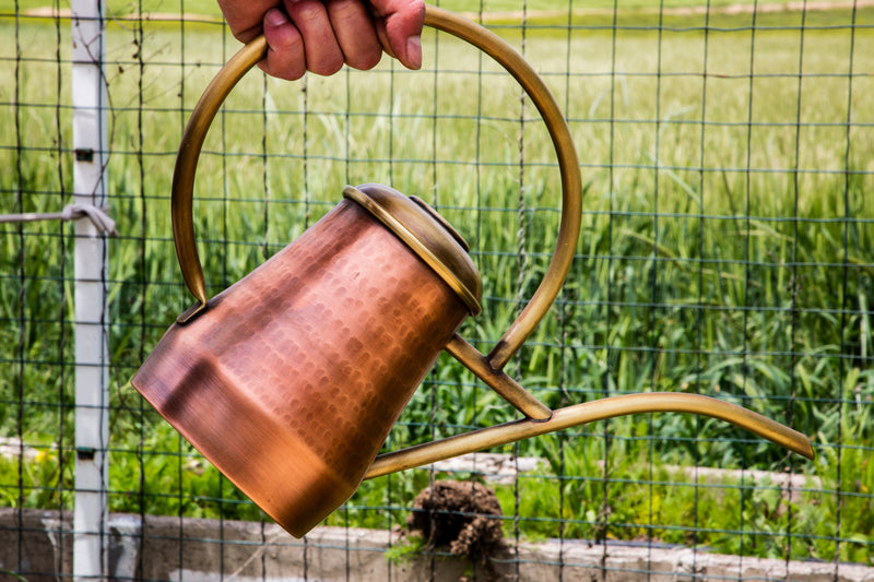 Hammered Conical Copper Watering Can