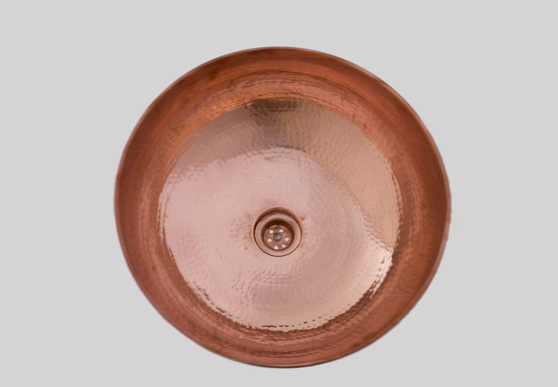 Hammered Copper Sink, Rustic Round Sink Bowl, Bathroom Copper Vessel Sink