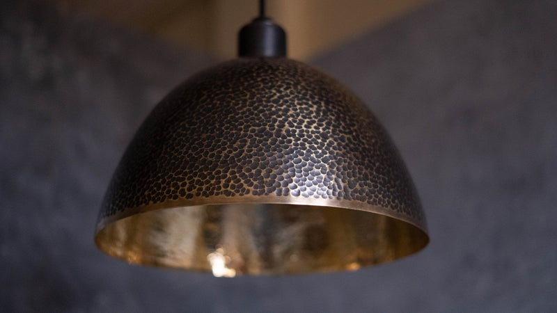 Hammered Pendant Light, Brass Dome Ceiling Light, Kitchen Island Hanging Light Fixture