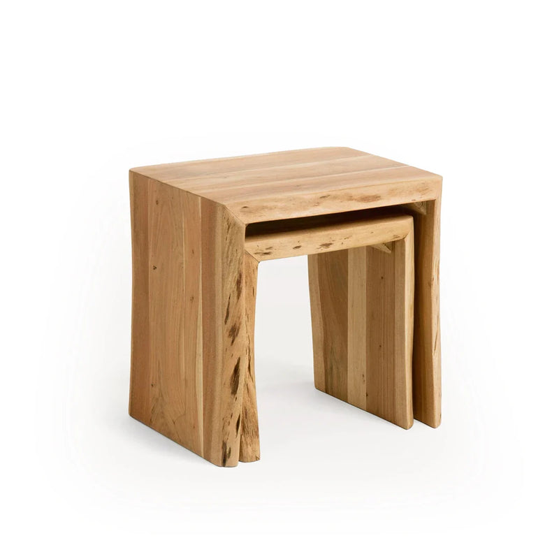 Handmade Wooden Set of 2 End Table