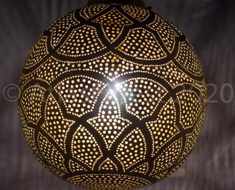 Hanging Pendant Ball Light Brass Shade Ceiling Lantern