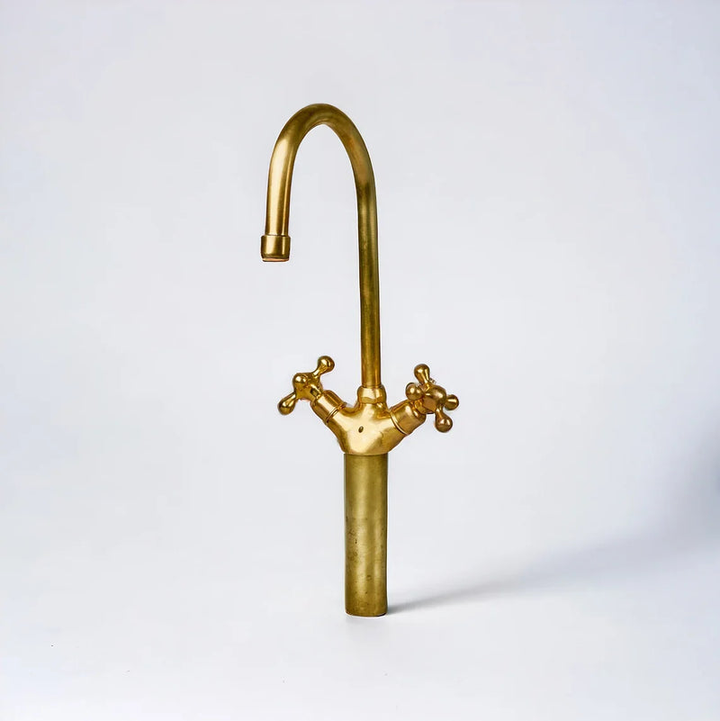 Brass Vessel Sink For Bathroom, Blue Patina Brass Sink with Faucet