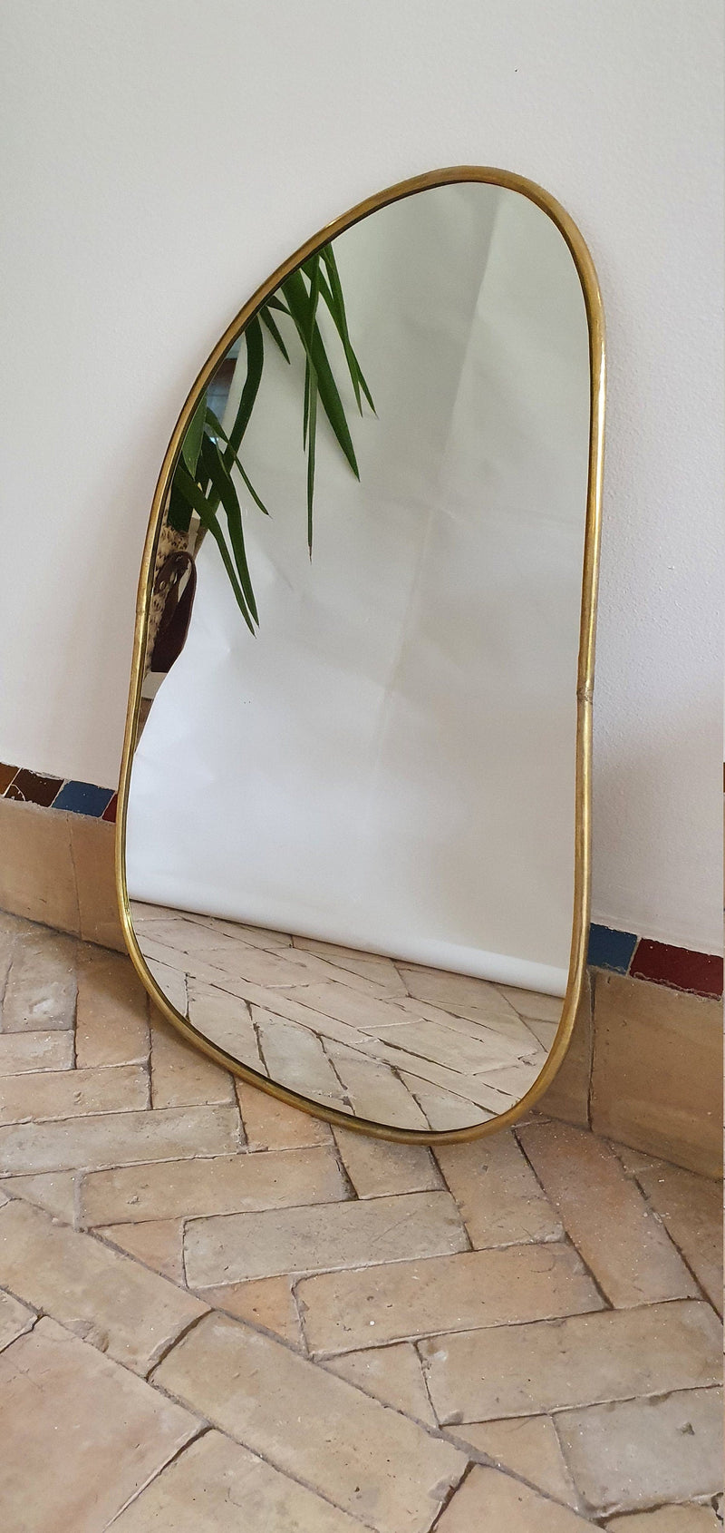 Handcrafted Unlacquered Brass Mirror | Unique Home Decor | Wall Hanging Vanity Mirror