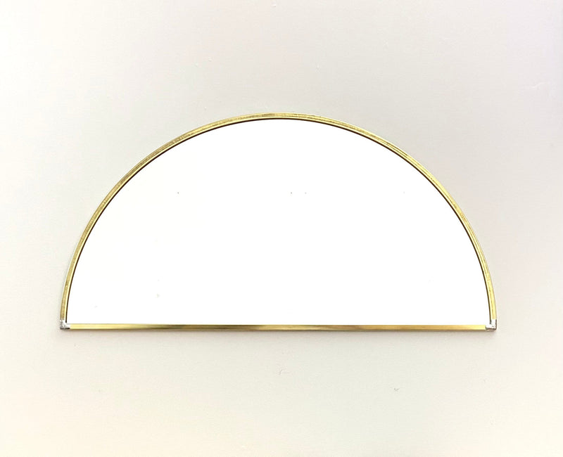 Half Circle Mirror Solid Brass Border Handmade Wall Mirror.