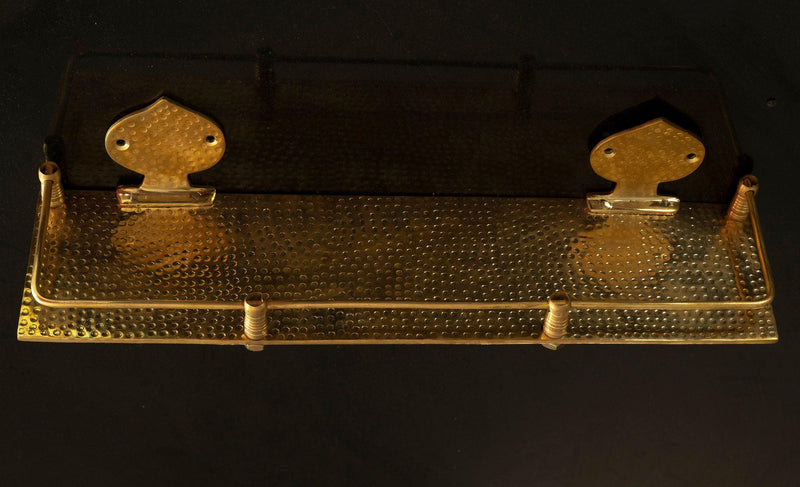 Handmade Solid Brass Hammered Floating Wall Shelf