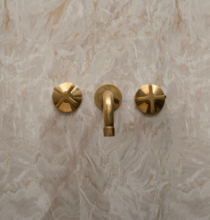 Unlacquered Brass Wall Mounted Bath Faucet