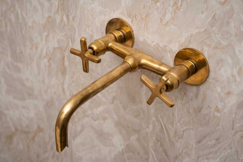 Unlacquered Brass Bathroom Tub Filler Faucet