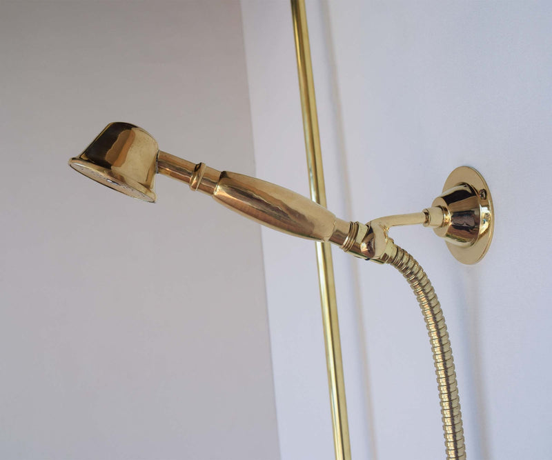 Unlacquered Brass Exposed Shower System