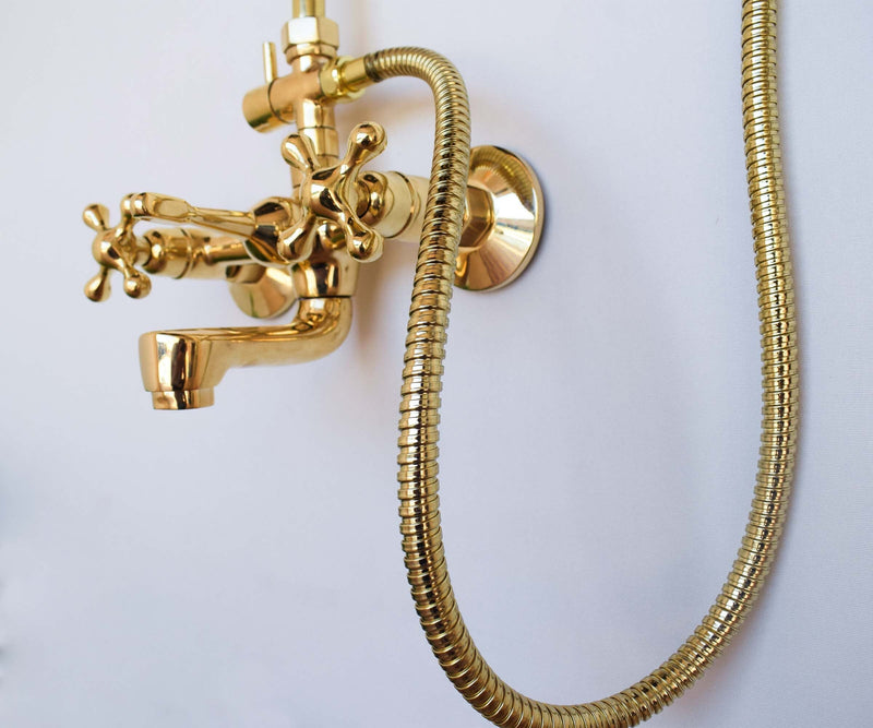 Unlacquered Brass Exposed Shower System