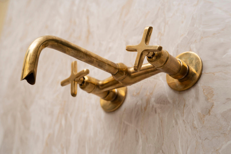 Unlacquered Brass Bathroom Tub Filler Faucet