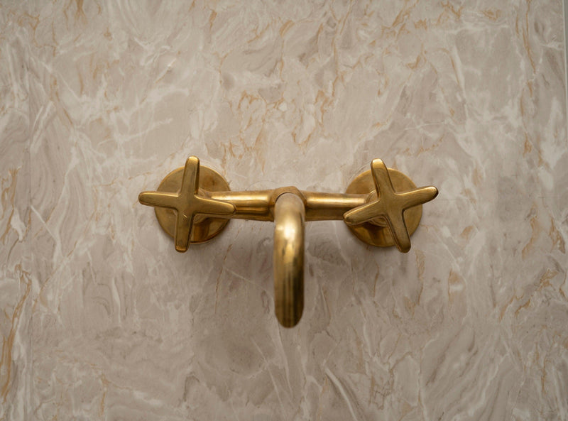 Unlacquered Brass Bathroom Tub Filler Faucet