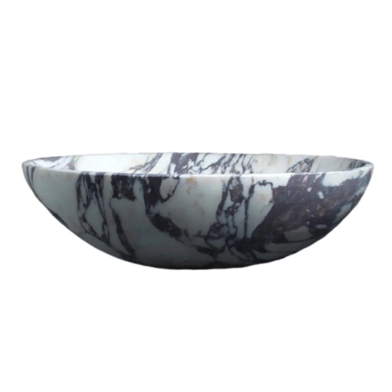 Calacatta Viola Marble Oval Shape Above Vanity Bathroom Sink (W)14" (L)18" (H)5"