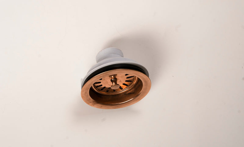 Copper Kitchen Sink Drain with a Basket Strainer