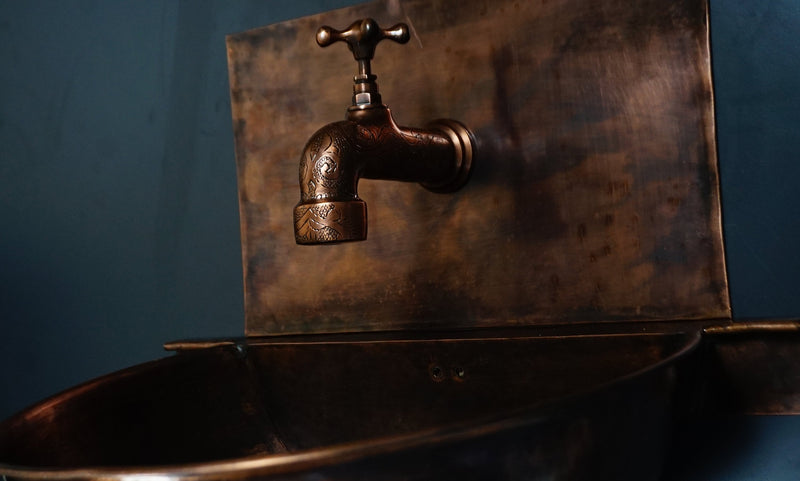 Rustic Copper Wall Mount Vessel Sink Bathroom