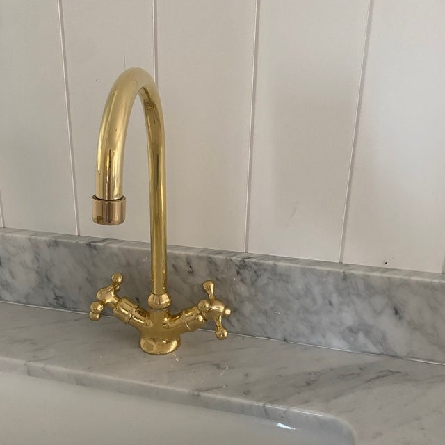 Unlacquered Brass Gooseneck Faucet