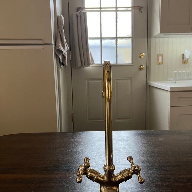 Unlacquered Brass Gooseneck Faucet