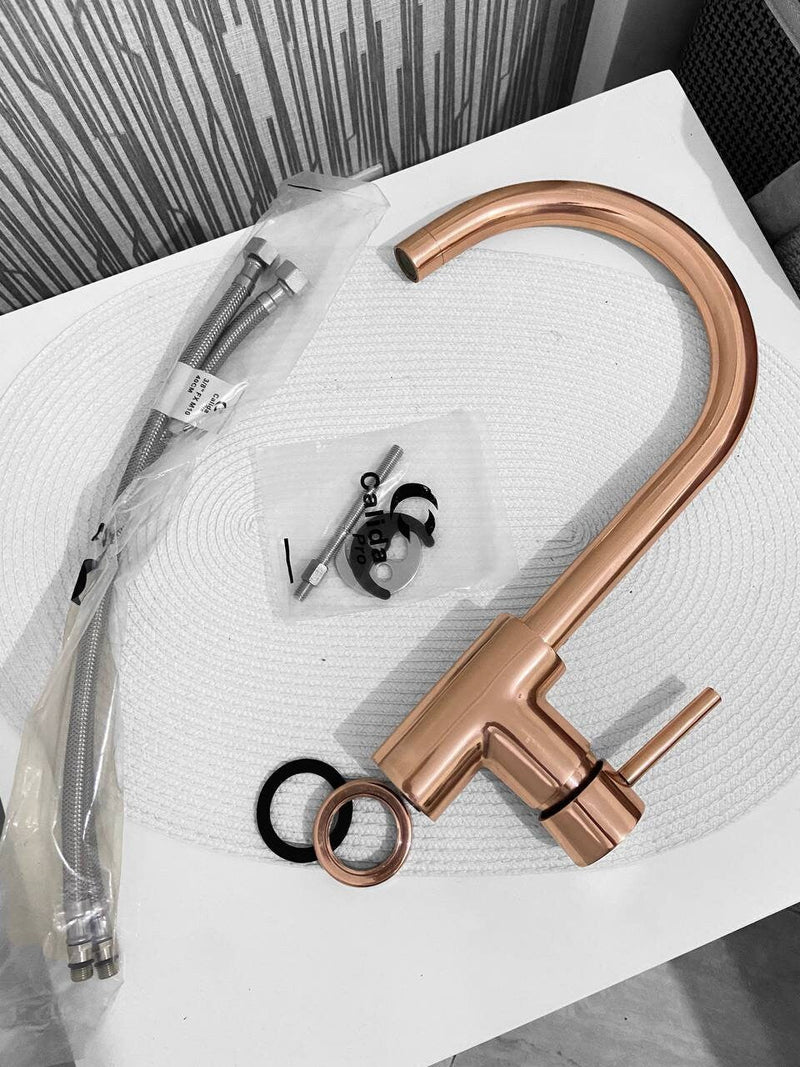 Copper Kitchen Mixer Tap Single Handle - Stylish and Functional Copper Faucet"