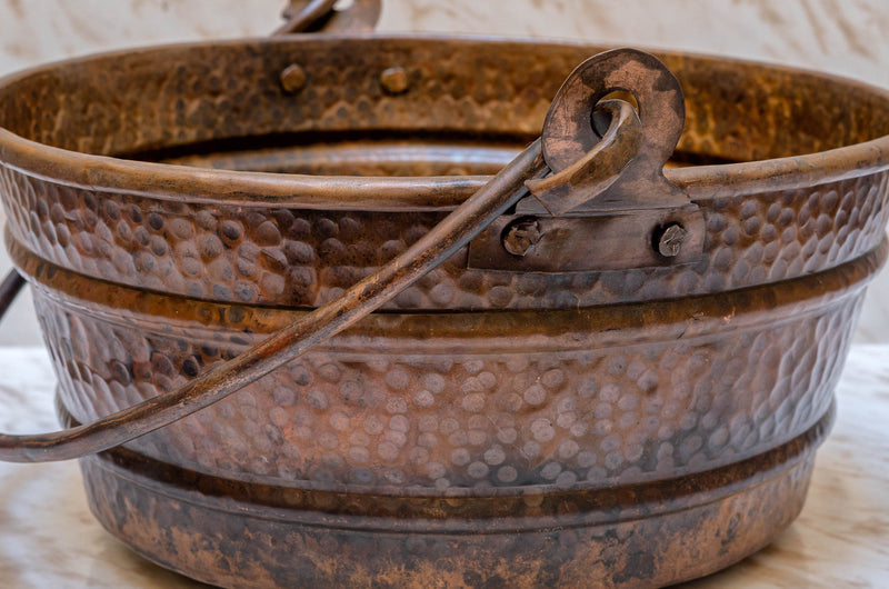 Copper Bucket Vessel Sink , Vessel Hammered Copper Sink