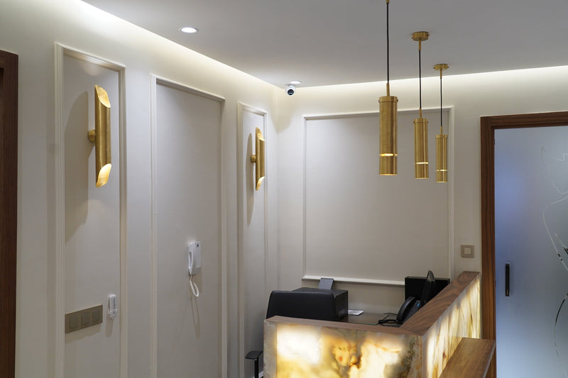 Luxurious Solid Brass Double Wall Light Fixture , Brass Sconce Lights