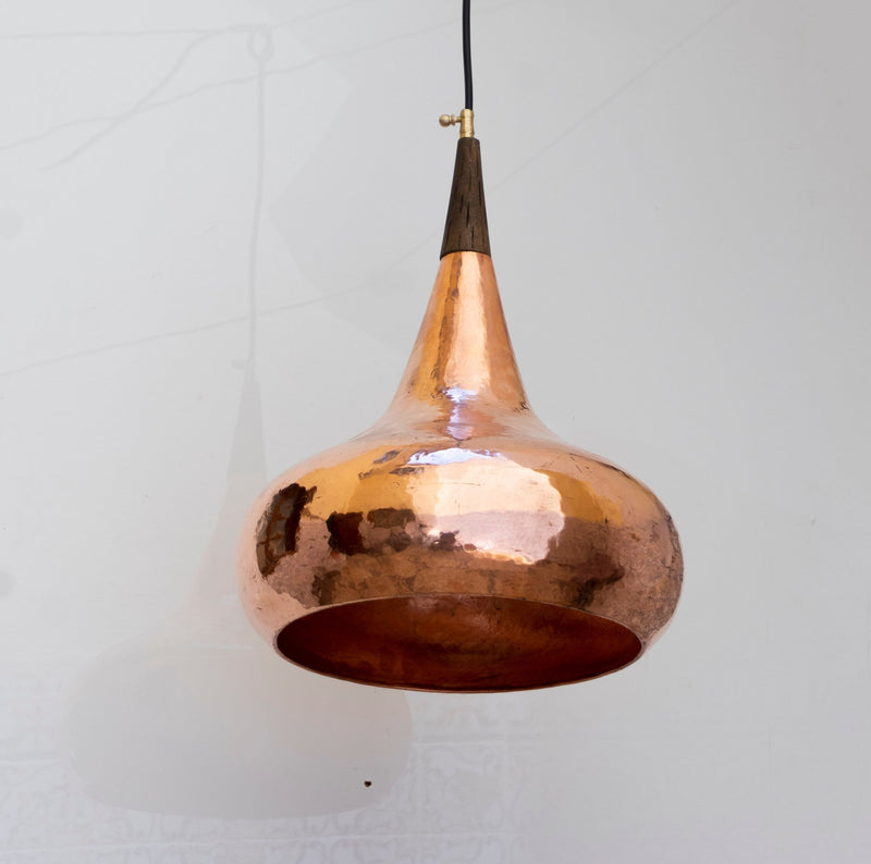 Handcrafted Copper Pendant Lights For Kitchen Island , Copper Dome Ceiling Light