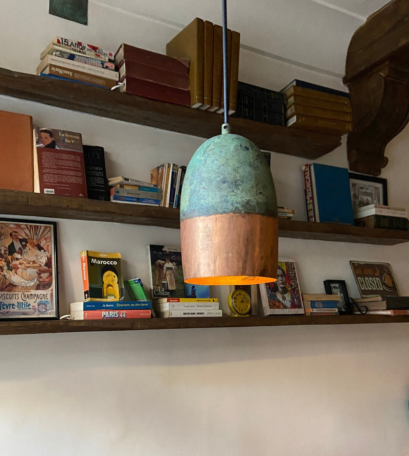 Oxidized Copper Farmhouse Light Fixture , Handmade Copper Ceiling Light ,Rustic Kitchen Island small Pendant light