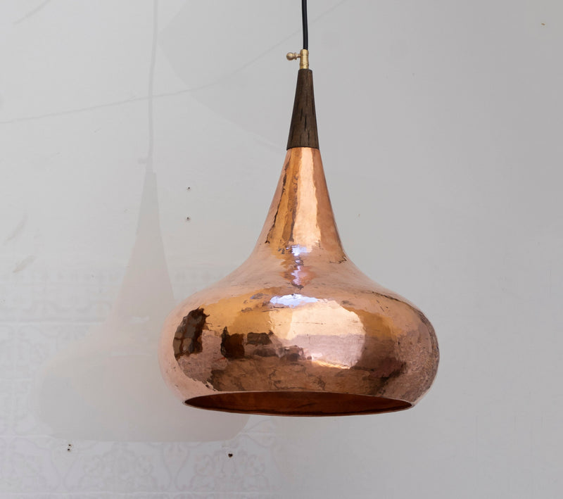 Handcrafted Copper Pendant Lights For Kitchen Island , Copper Dome Ceiling Light