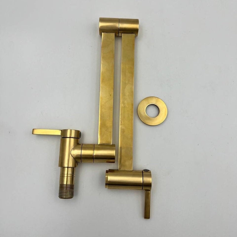 Unlacquered Brass Pot Filler Kitchen Faucet