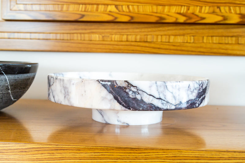 new york marble natural stone above counter sink polished SKU NTRVS23 Size (D):15.5" (H):4.5" side view product shot