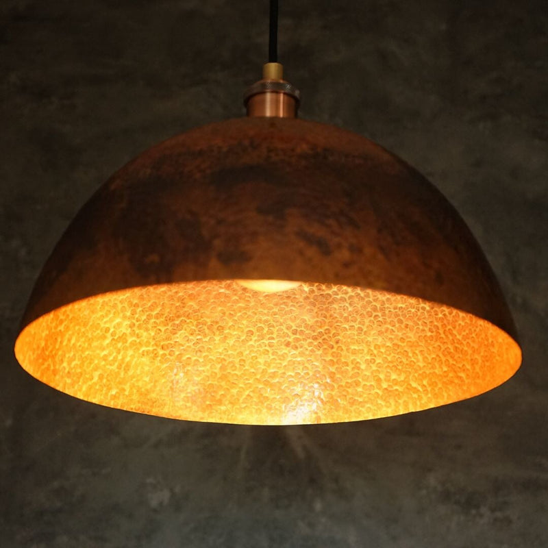 Oxidized Copper Pendant Light, Dome Ceiling Light, Hanging Kitchen Island Light Fixture