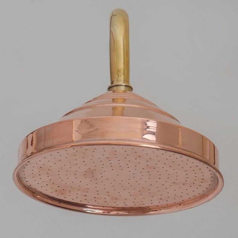 Rain Shower Head, Copper Showerhead, Large Round Showerhead, Works Outdoor