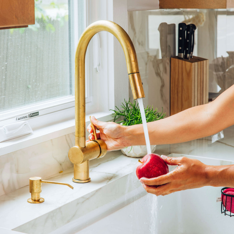 Brass Pull Down Kitchen Faucet