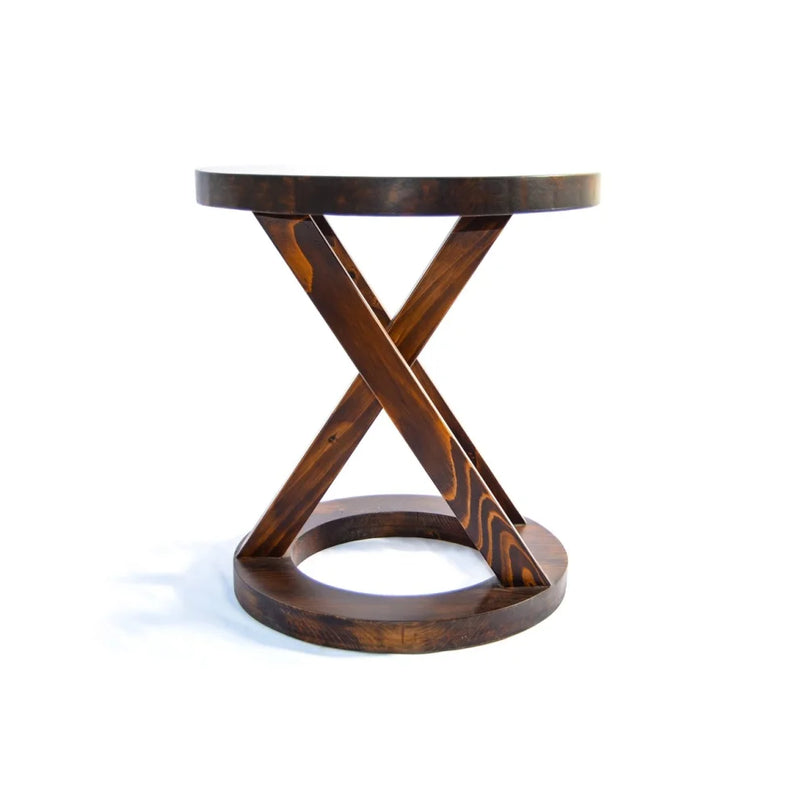 Seat and End Table Made of Pine Wood Material - (D)17.7" (H)19.7"