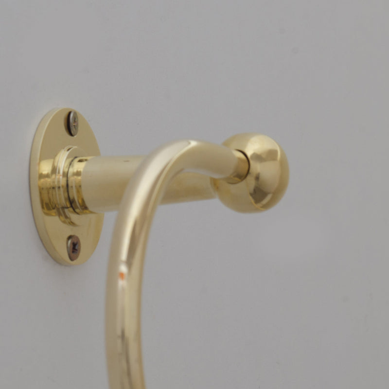 Solid Brass Towel Holder, Handcrafted Powder Room Holder