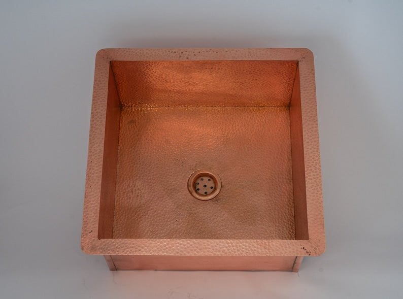 Solid Copper Undermount Hammered Sink, Kitchen Sink, Island Sink, Outdoor Sink