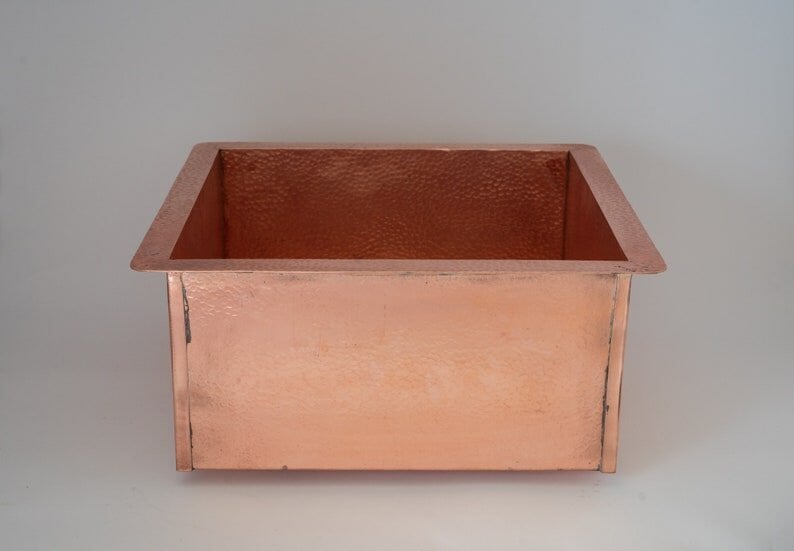 Solid Copper Undermount Hammered Sink, Kitchen Sink, Island Sink, Outdoor Sink