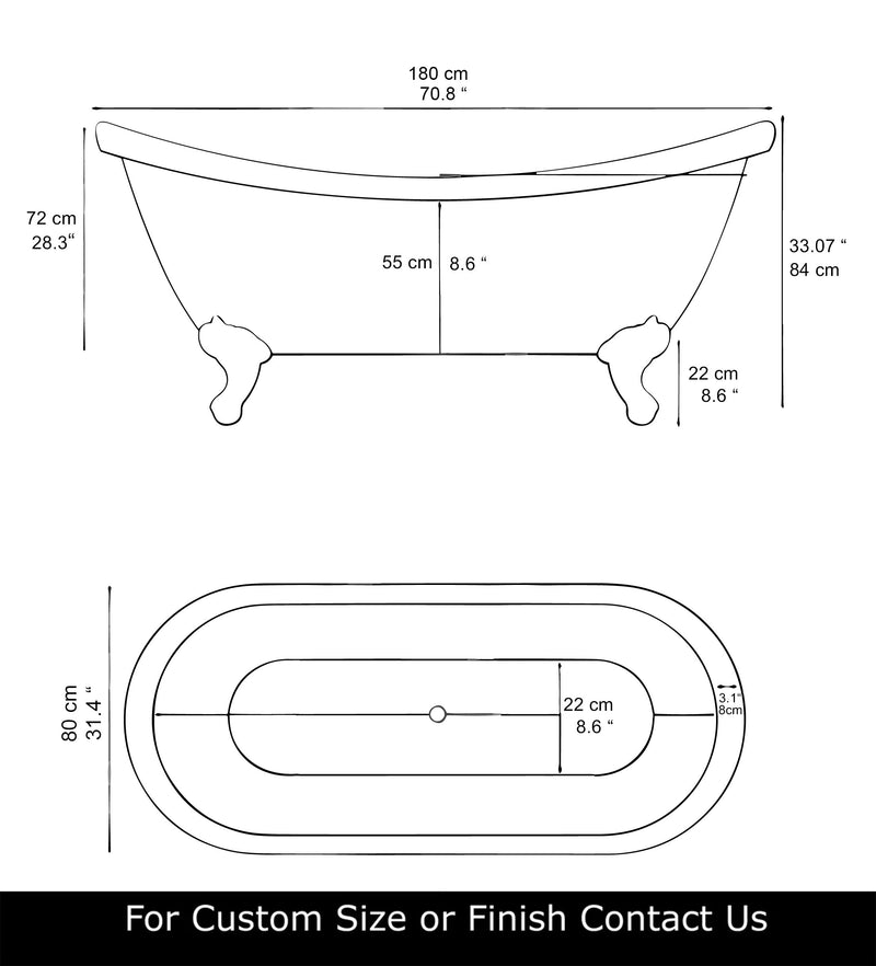 Vintage Clawfoot Copper Bathtub Bathroom