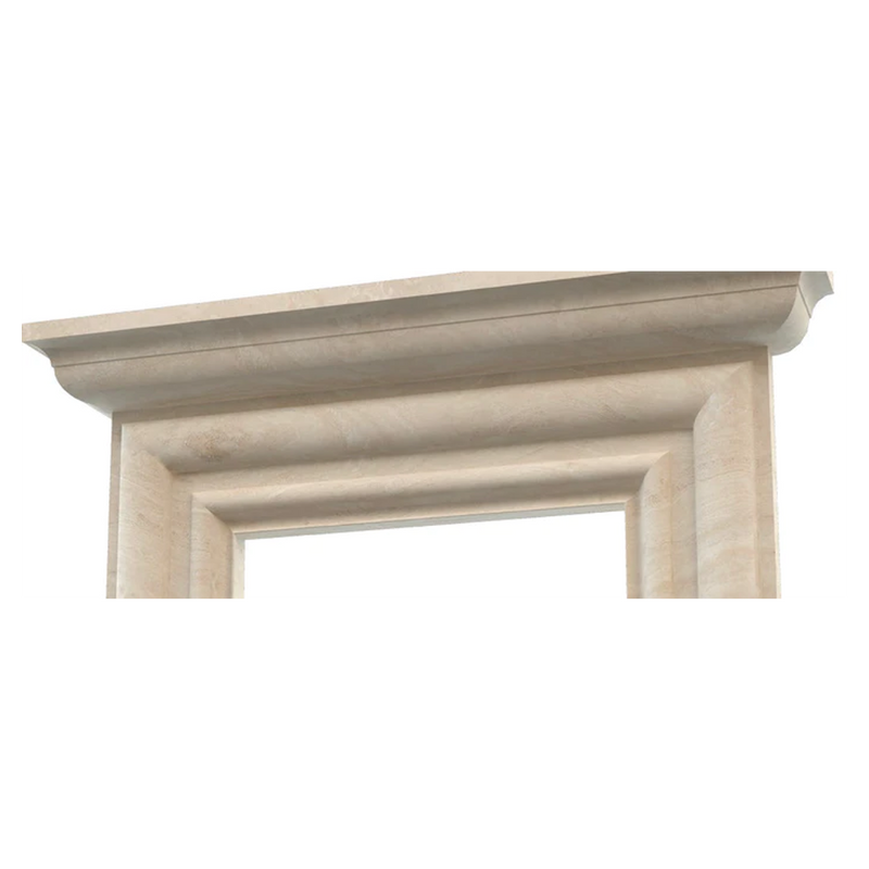 Troia Light Travertine Modern Hand-carved Fireplace Surround