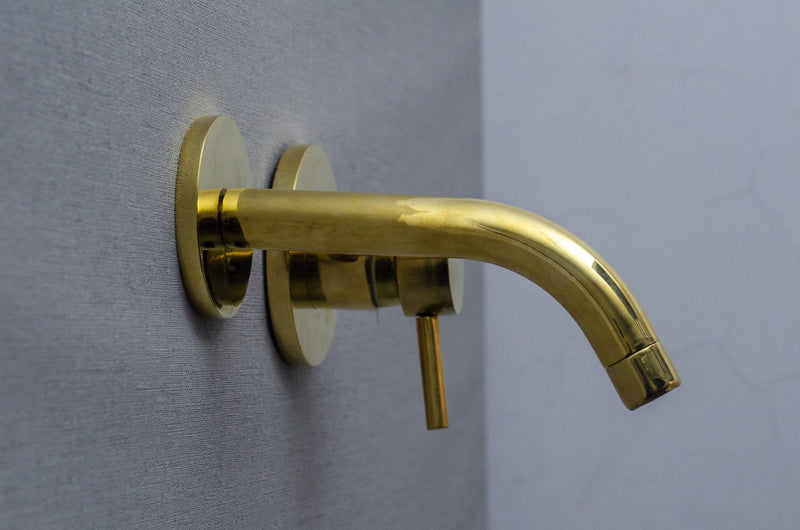 Unlacquered Brass Bathroom Faucet - Single Handle Bathroom Faucet